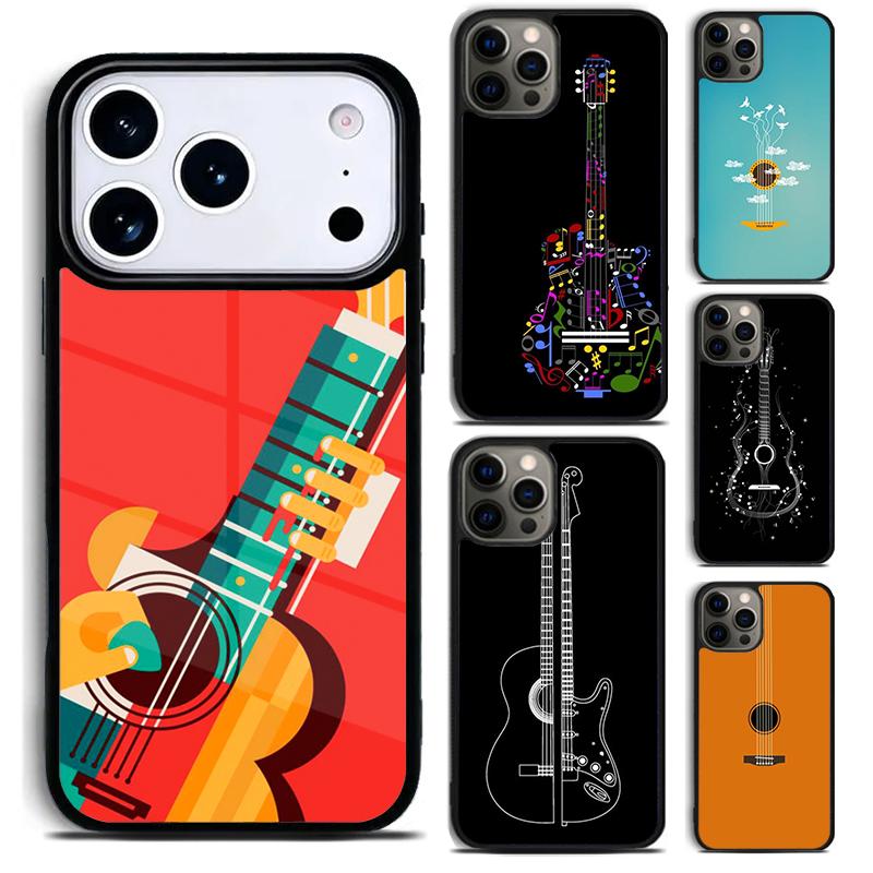 Мягкий чехол для телефона с изображением гитарной музыки для iPhone 17 16 15 Pro Max Air 14 13 12 11 Plus Ударопрочный чехол