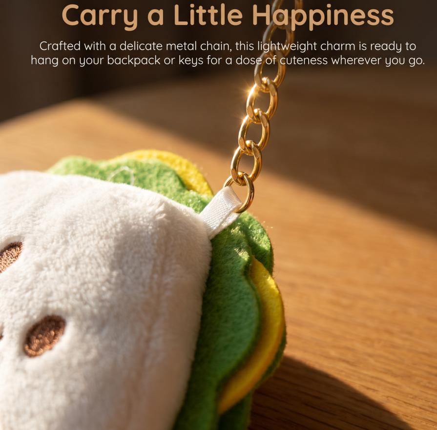 1PCS Cute Food Plush Keychain Hamburger Bread Dumpling Stuffed Toy Bag Charm Ornament