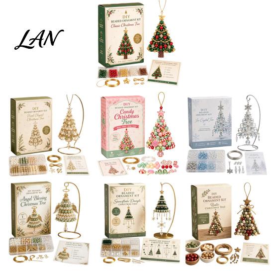 DIY Beading Projects for Teens Christmas Tree Beaded Ornament Kit, 3D Bead Craft Set, Seasonal Crafting Accessories Making Beginner Friendly