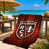 Пляжное полотенце Racing Club De Lens Crest, Быстросохнущее, Легко в уходе, Подходит как для фитнеса, так и для пляжного отдыха, Спортивный незаменимый аксессуар