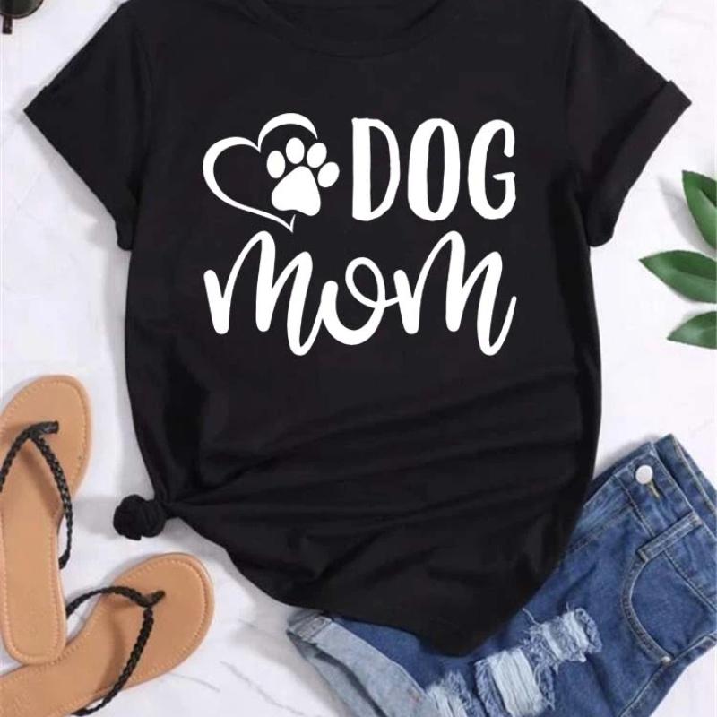 Трендовые женские футболки с принтом «Trend Dog Mama», модные футболки с мультяшным графическим принтом, одежда, женская футболка, короткий рукав, повседневные футболки