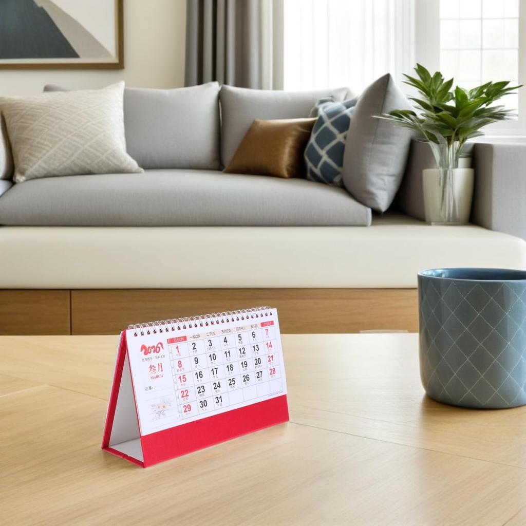 DOITOOL 2026 Horse Year Desk Calendar Chinese Calendar Vintage Monthly Flip Paper Standing Planner for Home Office Decor Daily Schedule Time