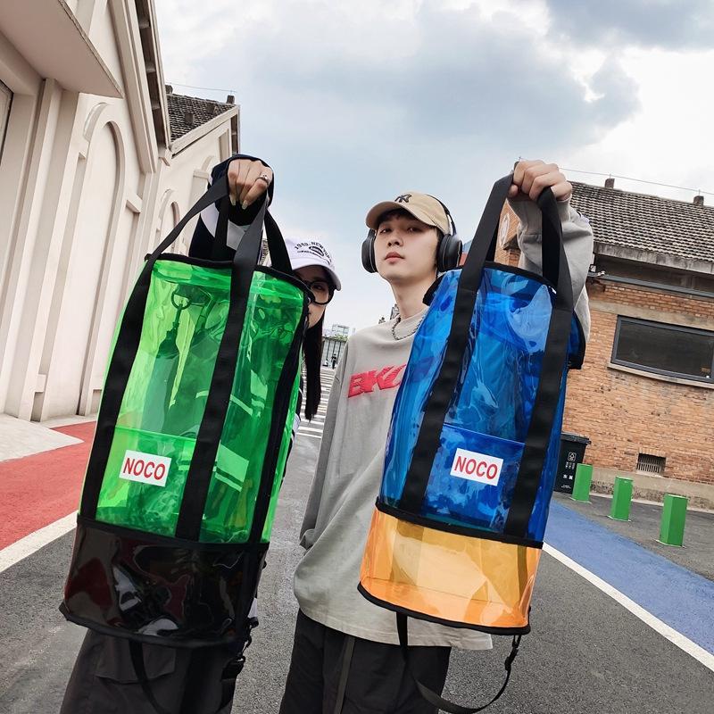 Прохладная сумка через плечо из ПВХ, прозрачная индивидуальная желеобразная сумка большой емкости, водонепроницаемая спортивная дорожная сумка