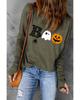 Зеленая футболка с длинными рукавами и принтом Halloween BOO