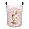 Нежная розовая корзина для хранения белья и игрушек в форме сердца-кролика