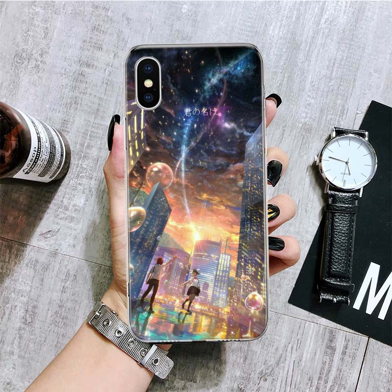 Kimi No Nawa Анимация аниме Чехол для телефона Для iPhone 17 Air 16 15 Plus 11 14 Pro Max 13 Mini 12 7 8 + SE Узор Арт Индивидуальный Co