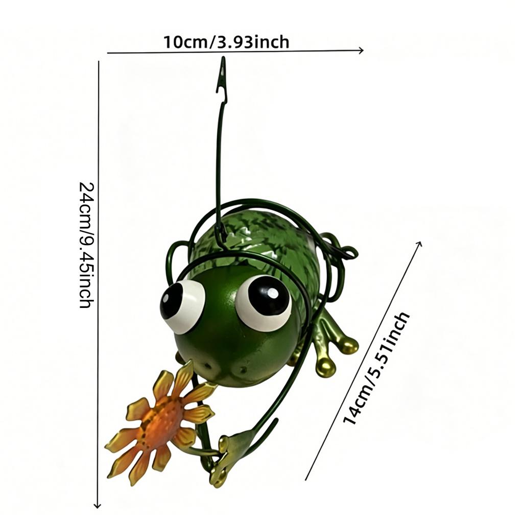 Frog Solar Outdoor Hanging Lantern Creative Small Sculpture Lights Frog Chandelier for Festivals Yards Decorations Birthday