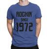 Vintage Rockin Since 1972 T-Shirts for Round Collar Pure Cotton T Shirt Rockin Since Time Short Sleeve Tee Shirt Summer Tops Unisex