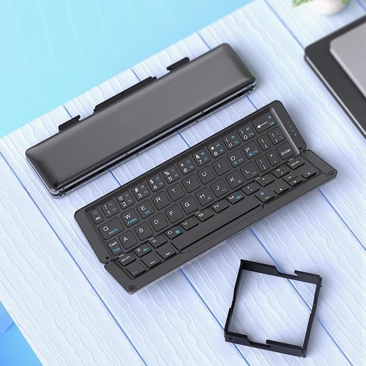 Перезаряжаемая складная Bluetooth офисная клавиатура с бесшумным набором текста и корпусом из алюминиевого сплава