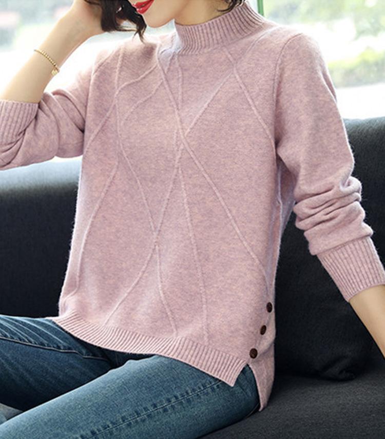 Свитер с высоким воротником, женский осенне-зимний пуловер с длинными рукавами, женский вязаный топ, джемпер, женский трикотаж