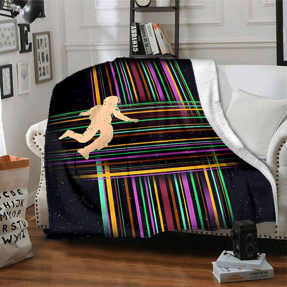 1pc Space Astronaut Blanket, Lightweight Flannel Throw Blanket for Sofa, Bed, Travel, Camping, Living Room, Office, Couch084