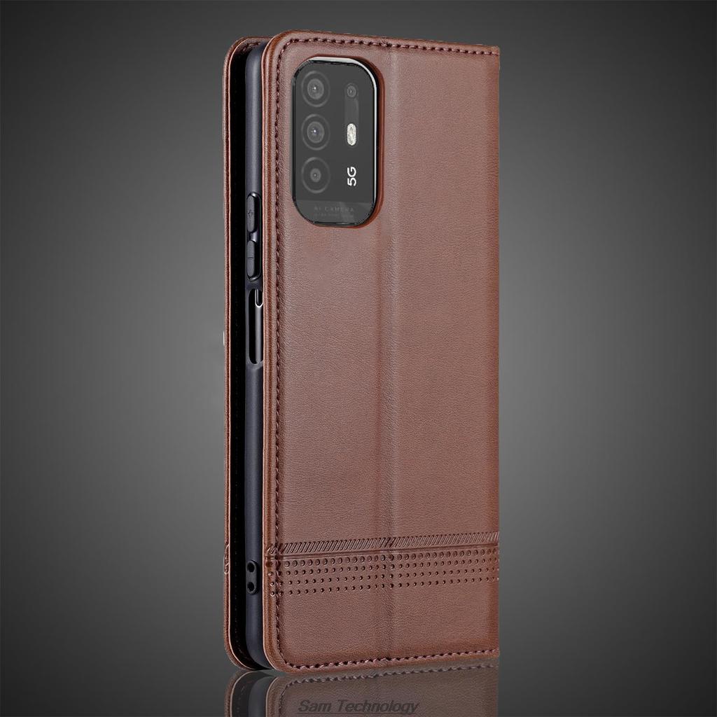 Роскошный магнитный адсорбционный кожаный чехол для OPPO A94 5G / OPPO A95 5G Flip Cover Защитный чехол Capa Fundas Coque