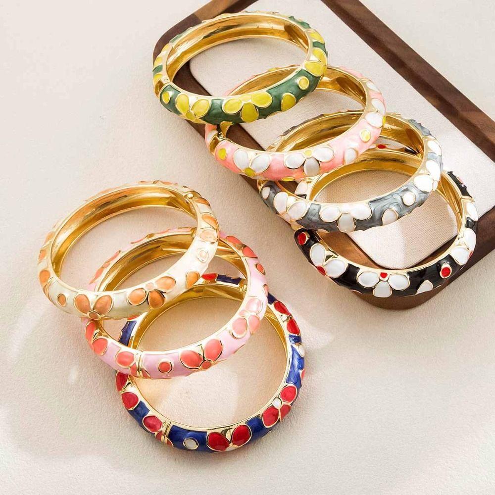 Traditional Vintage Cloisonne Bangle Colorful Glazed Bangle Women's Hand Bracelet Jewelry Gifts