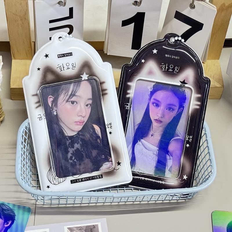 Kpop Держатель для фотокарточек Папка-альбом Держатель для фотокарточек 3-дюймовая папка для айдолов Дисплей для фотокарточек Брелок Защитный чехол Фотоальбомы