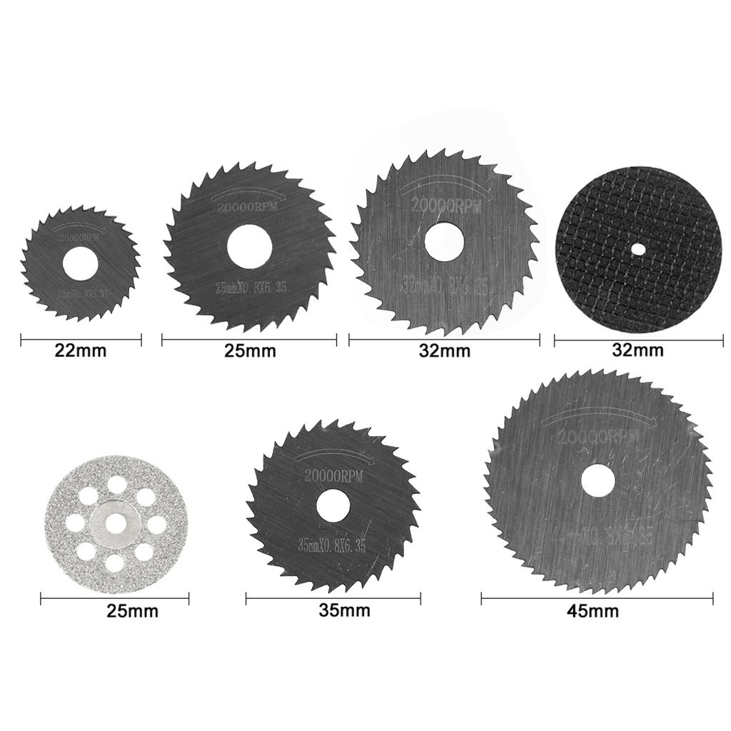 30Pcs Mini Circular Saw Blade Set Sanding Grinding Wheel Cutting Disc for Dremel Accessories Metal Cutting Rotary Tools
