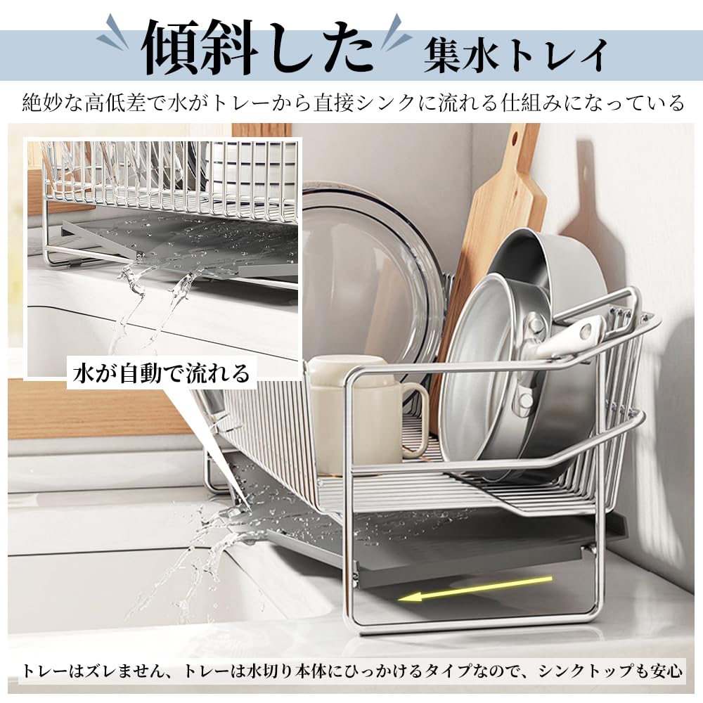 Сушилка для посуды из нержавеющей стали Ширина 51 x Глубина 21 x Высота Большая кухонная сушилка для посуды Сушилка для посуды Автоматическая стойка для готовой продукции, корзина, тонкая,