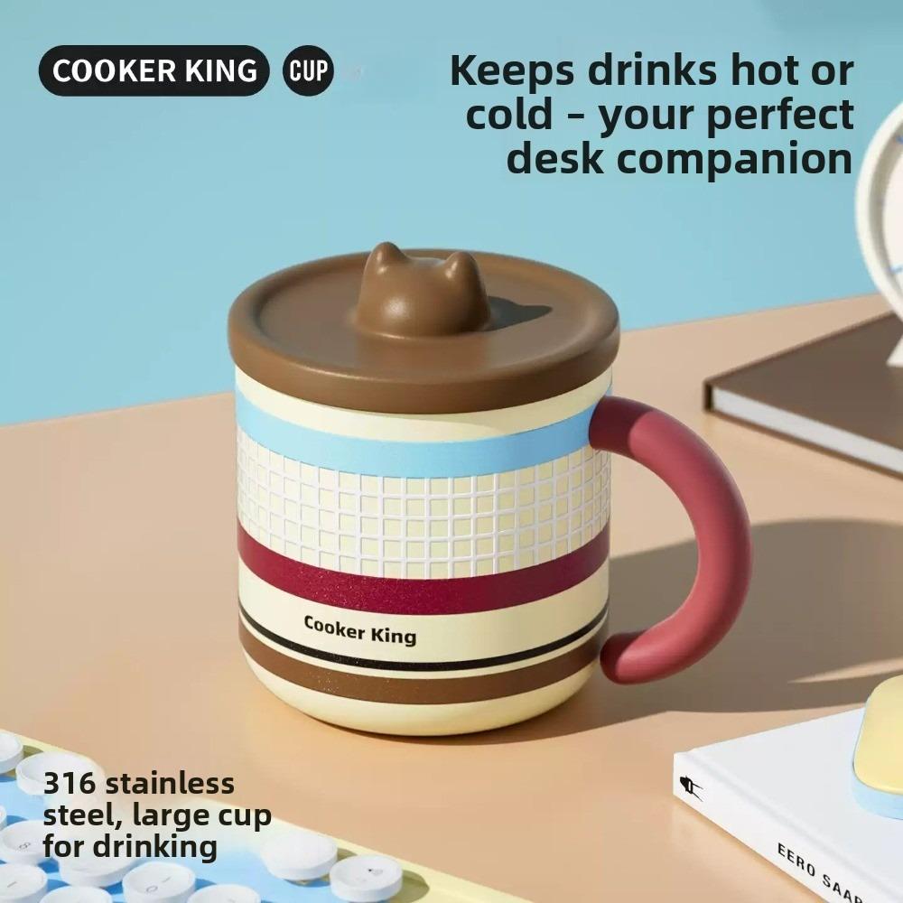 COOKER KING 450ml316Stainless SteelChildren's Drinking Water Cup with Scale Food Grade Metal WaterCup Suitable for School Family