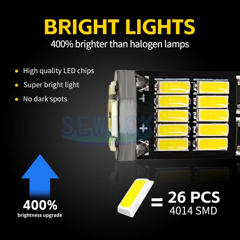SEWICK 100 шт. Светодиодные лампы T10 W5W 26 SMD чипов 4014 194 501 Canbus Белый Сигнальный Фонарь Салон Автомобиля Купольный Для Чтения Габаритный Свет 12 В
