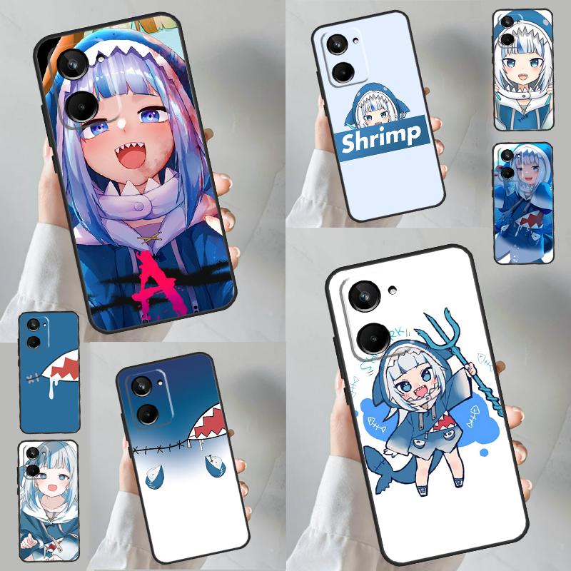 Gawr Gura Hololive Anime Case For Realme C55 C67 C53 C51 C35 C33 C31 C30 C25s C21Y GT Neo 5 GT5 9 10 11 12 Pro Plus