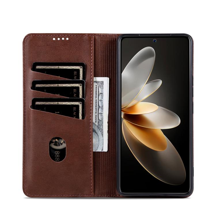 Для OPPO A6 Pro 5G Глобальный AZNS Магнитный Чехол-книжка из кожи с текстурой телячьей кожи