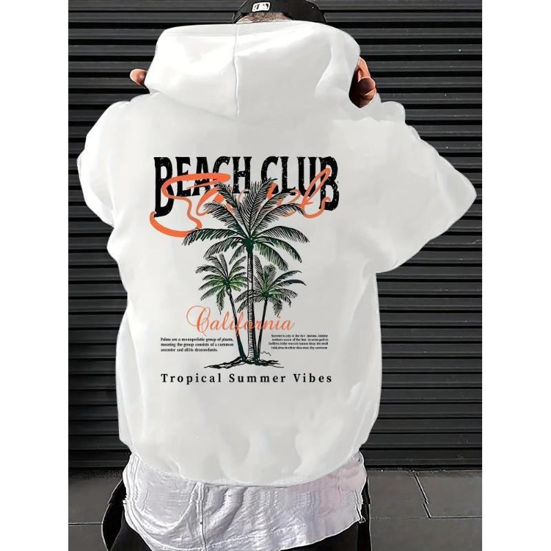 Худи с принтом кокосовых пальм California Beach Club, превращающее тропическое летнее настроение в модный базовый элемент