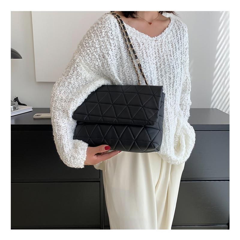 Популярные сумки большой вместимости, новая корейская версия модной сумки через плечо с бриллиантами, женская сумка-тоут с цепочкой из искусственной кожи