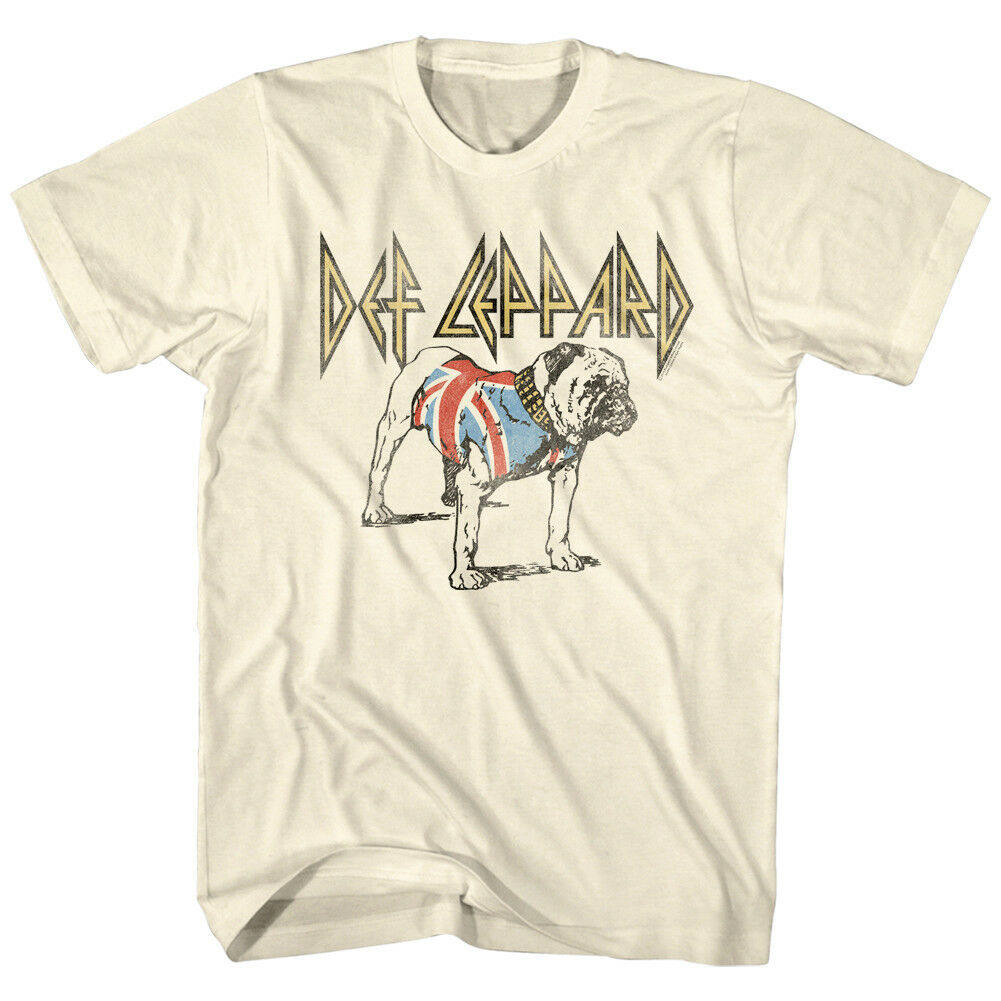Fit 1980s Def Leppard Men's T-shirt with Leopard Pattern Directly Sprayed