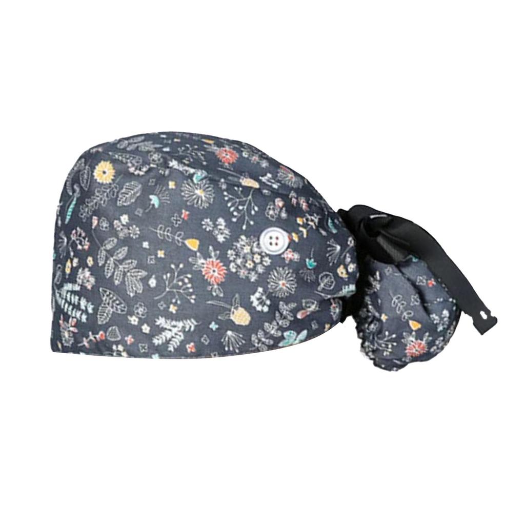 Хлопчатобумажный колпак с мультяшным принтом и сборками для женщин-врачей и медсестер