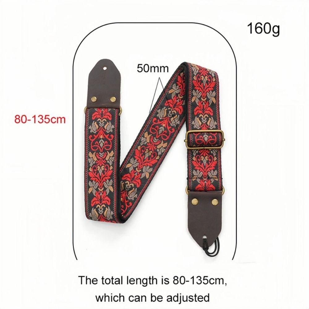 Vintage Flowers Guitar Strap Belt Tail Nail Pick Electric Guitar Belt  Instruments