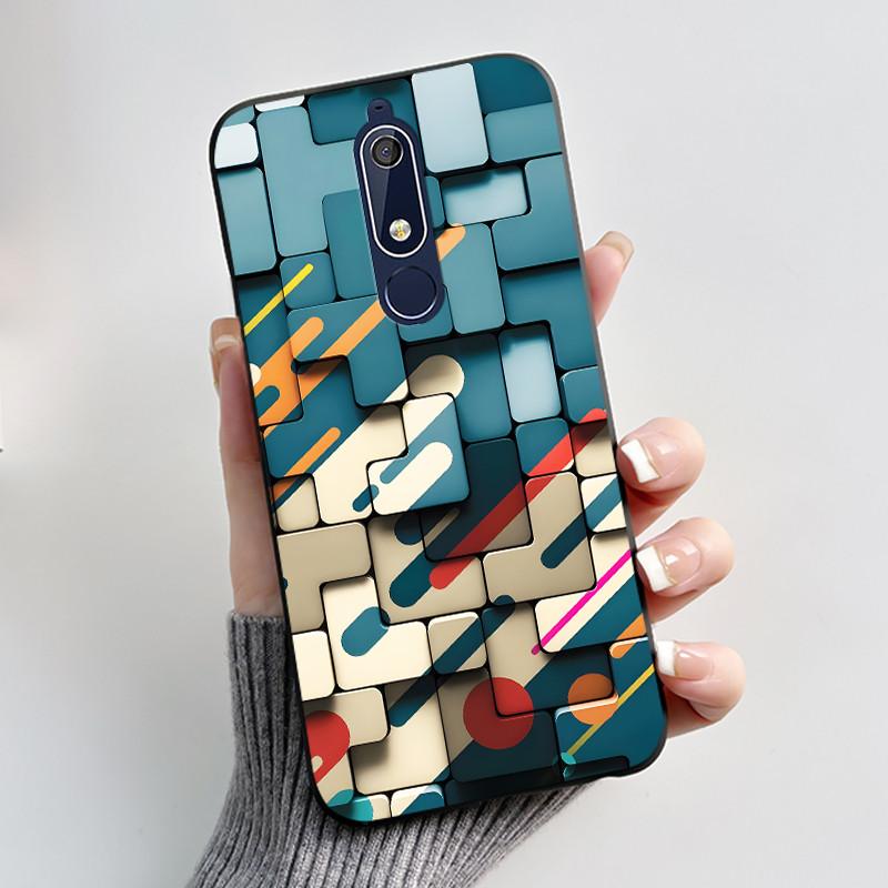 Чехол Для Nokia 5.1 6.1 Эстетичный Роскошный Милый Крутой Мальчики Девочки Мягкий силикон Чехол для телефона Задняя крышка Черный Матовый Защитный чехол