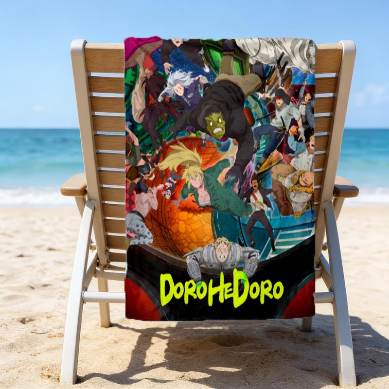 1pc Dorohedoro Beach Towel, Beach and Seaside Swimming Pool Equipment, Fashion Pattern, Rectangular, Travel Essentials