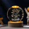 Ночной светильник в виде хрустального шара с 3D-резной розой - светящийся стеклянный подарок, украшения на День святого Валентина