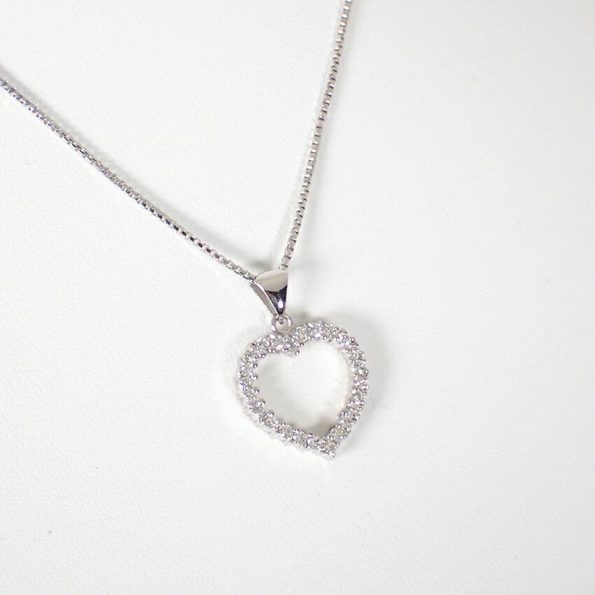 [Б/у] Подвеска в форме сердца с бриллиантами Pt850/g448-35