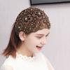 Кружевная повязка на голову с искусственным жемчугом Женская высокоэластичная широкая повязка для волос с дизайном цветка из 5 лепестков Аксессуары для волос
