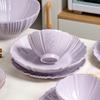 Фиолетовый Ландыш Рисовая Пиала Подглазурная Роспись Бытовая Посуда Премиальный Керамический Набор Пиал