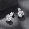 WOSTU Classical Round 1 CT moissanite Stud Earrings For Women 925 Sterling Silver Cube earrings Moissanite Wedding jewelry