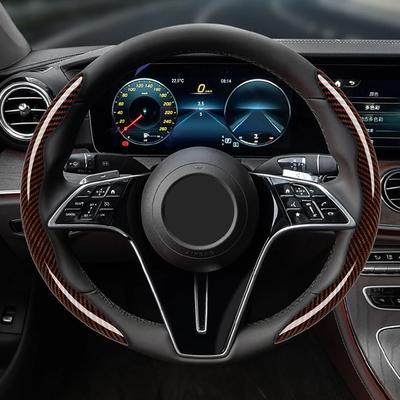 1 пара чехлов на руль автомобиля, усилитель из микрофибры, декоративные аксессуары для салона автомобиля, универсальные, под карбон