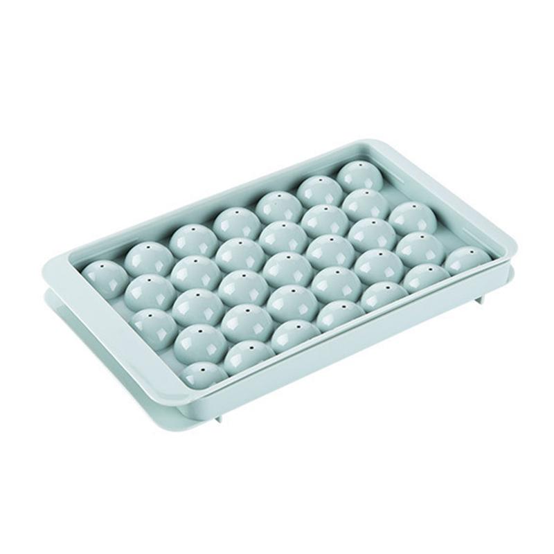 Круглый поднос для кубиков льда с крышкой, пластиковая форма для кубиков льда, сферический лед для холодильника