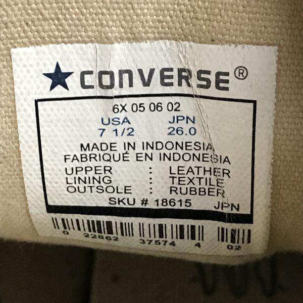 Converse 6X 05 06 02 высокие кожаные кроссовки 7.5 26 белый(ИСПОЛЬЗОВАЛ)
