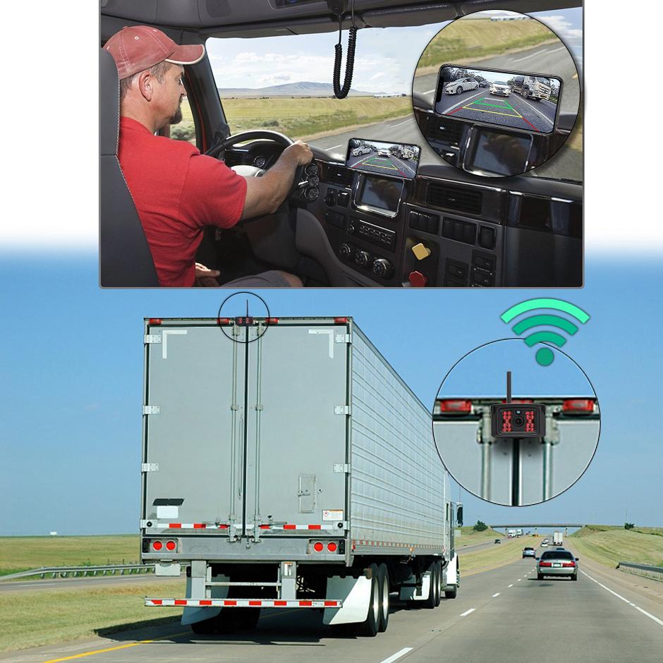 AHD 1080P WiFi APP Wireless BSD Reverse Backup Camera Car DVR Recorder For Truck,RV,Camper,Trailer Work with iphone or Andriod