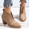 Женские винтажные короткие ботинки челси с острым носком, осенние замшевые теплые плюшевые ботильоны в стиле ретро, женская обувь Zapatos De Mujer