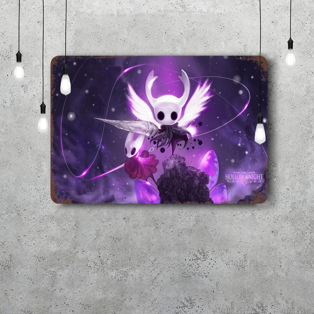 Постер с декором Hollow Knight Винтажная жестяная табличка Металлическая табличка Декоративная табличка для паба Бара Мужской пещеры Клуба Настенное украшение