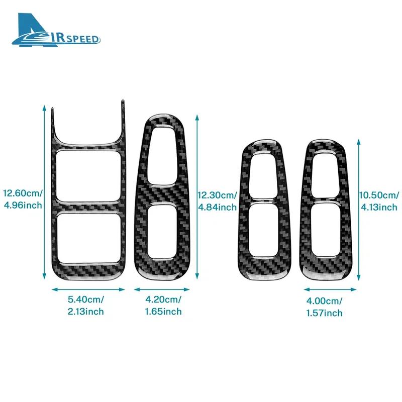 For Kia Stinger LHD RHD Real Soft Carbon Fiber Car Door Window Button Panel Trim Sticker Accessories