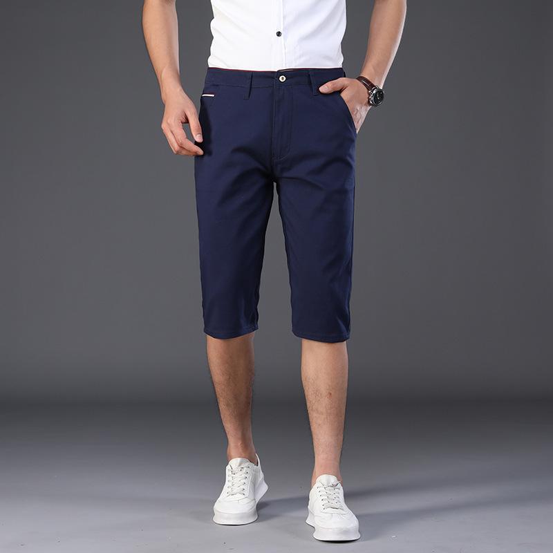 Мужские повседневные корейские версии модные хлопковые капри мужские брюки свободные прямые капри шорты брюки в западном стиле