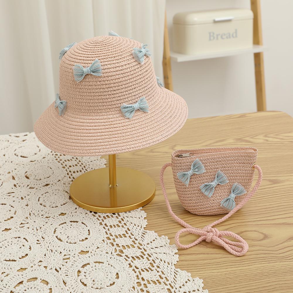 Summer Children's Sun Protection Beach Straw Hat Princess Girl's Vacation Woven Sun Hat