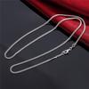 40-75cm 925 Sterling Silver Necklace 2MM String Chain Wedding for Women Men High Quality Jewelrys Gifts