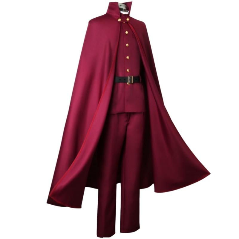 Аниме Bungo Stray Dogs, сезон 4, Tetchou Suehiro, нейтральный косплей, красная форма и парик с шляпой, перчатки, плащ, костюмы на Хэллоуин