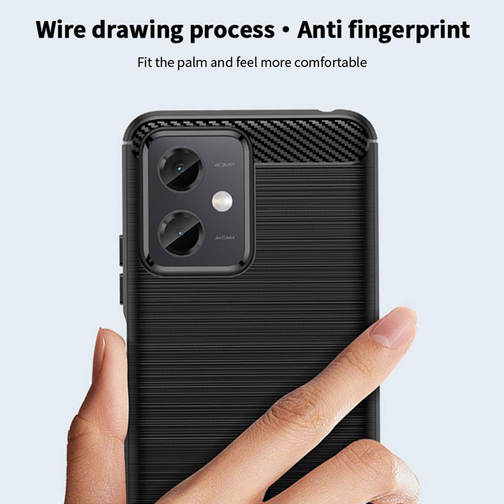 MOFI JK TPU Series-1 for Xiaomi Redmi Note 12 5G (Global)/(India)/(China)/Poco X5 5G Carbon Fiber Brushed Phone Case Soft TPU Phone Back Cover
