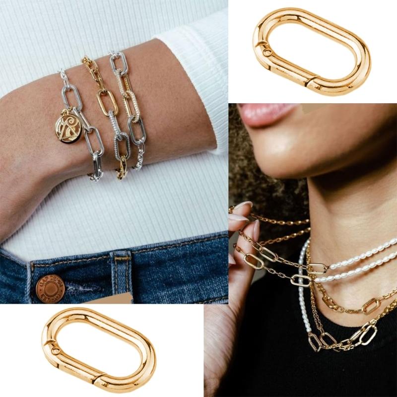 Набор из 10 овальных застежек для ожерелий Многофункциональная фурнитура для бижутерии Овальная застежка Застежка для ожерелья и браслета для изготовления украшений