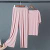 Trousers Womens Suit Summer Womens Loose Ice Silk Cool Thin Top Wideleg Pants Home Casual Pajamas